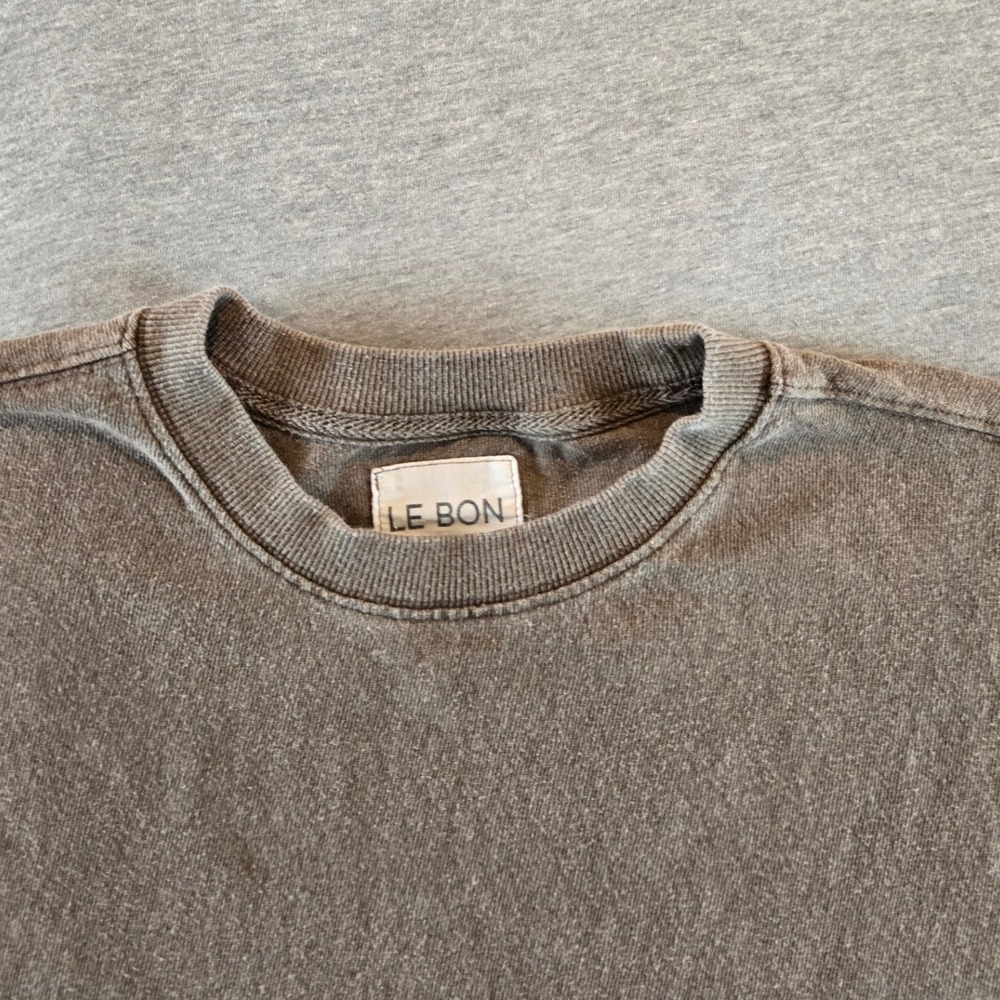 Le Bon Shoppe Jeanne Tee Women M/L Brown Boxy Cotton Short Sleeve T-Shirt - Picture 4 of 10